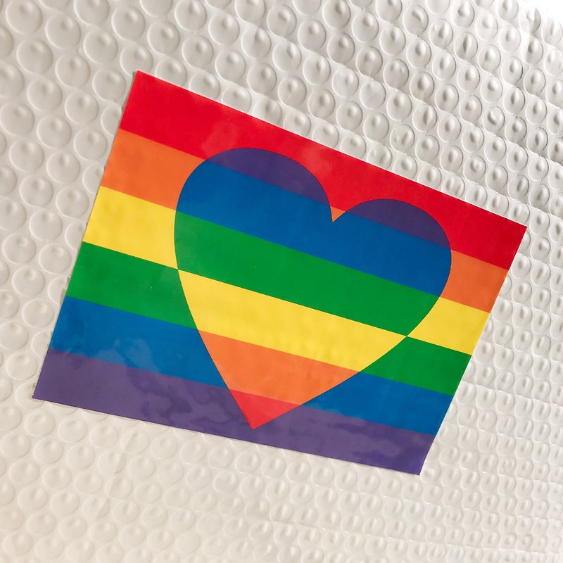Six Color Rainbow Sticker-HEART - สติกเกอร์ - วัสดุกันนำ้ หลากหลายสี