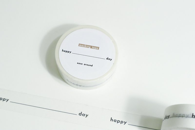 masking tape - happy___day - 紙膠帶 - 紙 白色