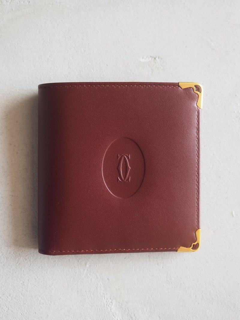 Cartier カルティエ マストライン コンパクト ウォレット 財布 ボルドー レザー ヴィンテージ - 錢包/皮夾/長短夾 - 真皮 紅色