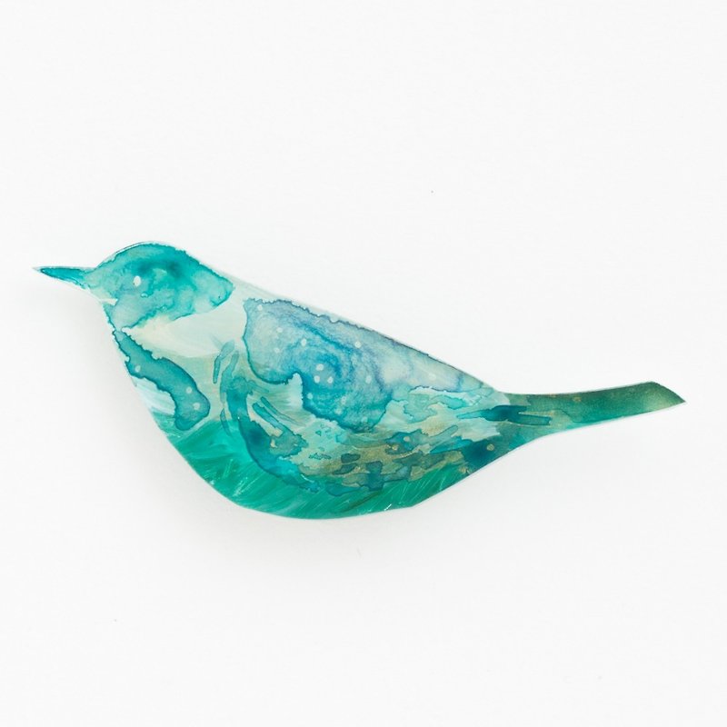 Brooch of a picture 【bird】 - Brooches - Acrylic Green