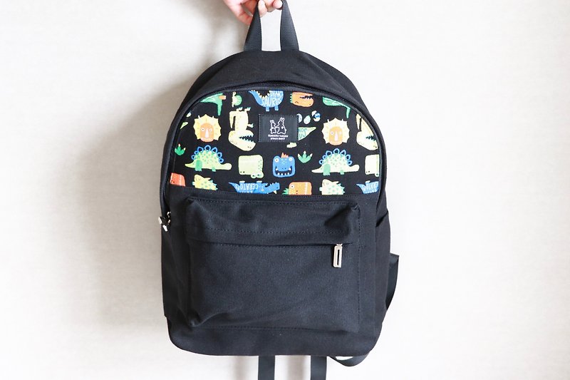 Backpack - cute dinosaur - กระเป๋าเป้สะพายหลัง - ผ้าฝ้าย/ผ้าลินิน หลากหลายสี