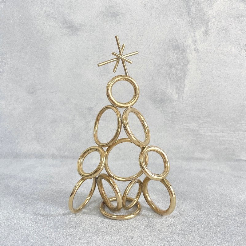 Ring tree 真鍮リングのクリスマスツリー - 擺飾/家飾品 - 銅/黃銅 金色