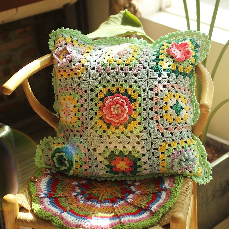Grandma's Antique Pillow#Grandmother's Garden# Milk cotton pillow cushion - หมอน - ผ้าฝ้าย/ผ้าลินิน 