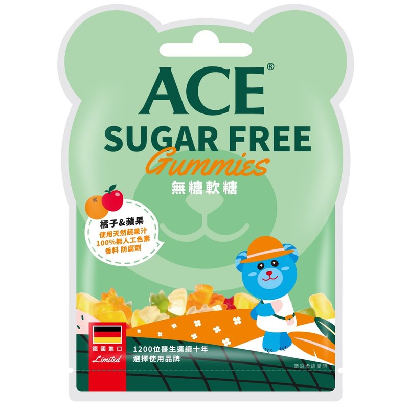 ACE ZERO SUGAR Q Gummies (Apple Orange) 40g/bag - ขนมคบเคี้ยว - วัสดุอื่นๆ 