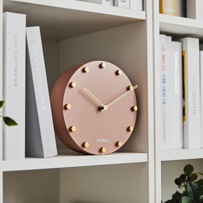 【圓融】現代感圓盤時鐘 | 霧粉, 黑 , 灰 - 時鐘/鬧鐘 - 木頭 粉紅色