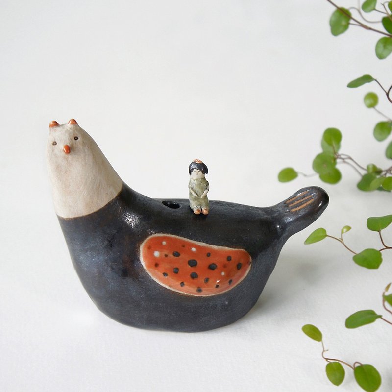 Tao feel for the work: cats and birds (beans) + pick light villain - Pottery & Ceramics - Pottery Black