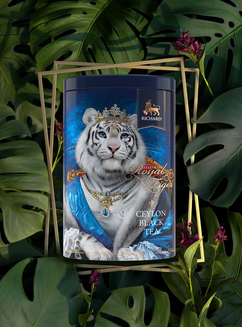 Royal Tiger Black Tea Classic Jar-(Queen-Two Specifications) Limited Collection Souvenir Exchange Gift - Tea - Other Metals Blue