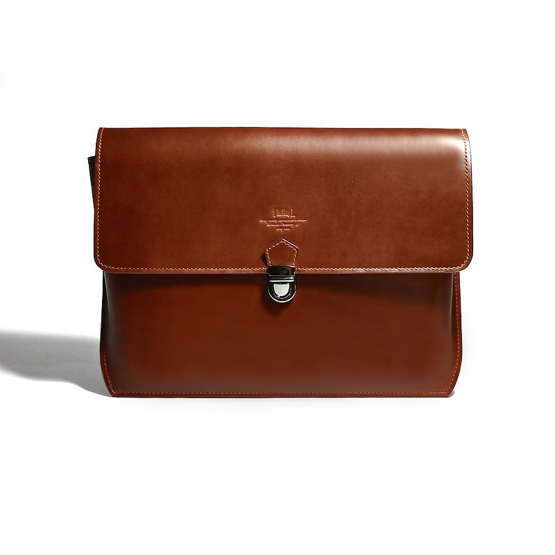 Clutch bag - brown leather - กระเป๋าคลัทช์ - หนังแท้ สีนำ้ตาล