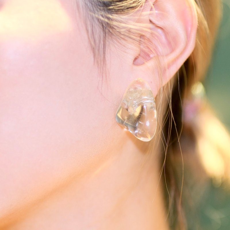 White crystal earrings - Earrings & Clip-ons - Gemstone Transparent