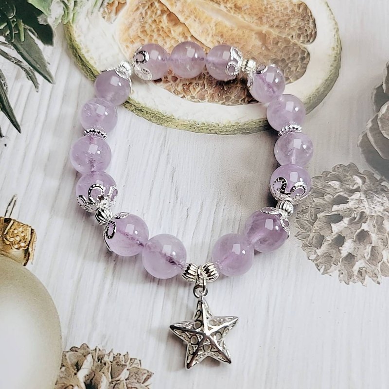 Aphrodite.C lavender amethyst bracelet-silver-wrapped anti-allergic accessories (designer style) - Bracelets - Crystal 