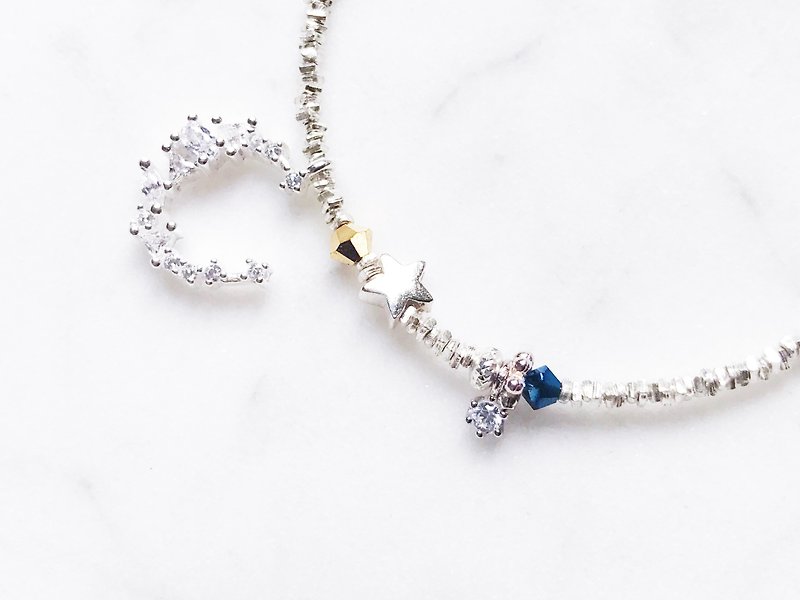 ::Xingyue Series :: Star Moon Broken Silver Bracelet Anklet Dual-purpose Chain - Bracelets - Silver 