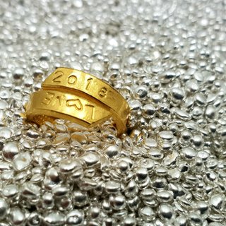 土豪金gg3款-(客制英文,数字)-御匠9999纯金敲饰戒指