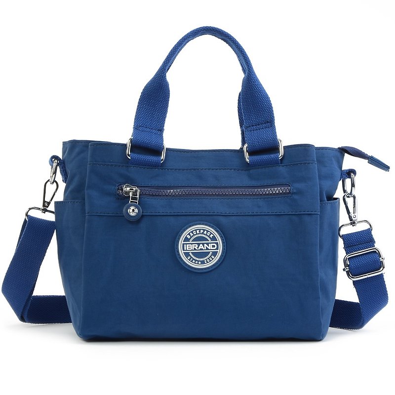 Sea blue _ dual-purpose tote bag _ the strongest storage with zipper can be cross-body _ adjustable strap - กระเป๋าถือ - วัสดุกันนำ้ สีน้ำเงิน