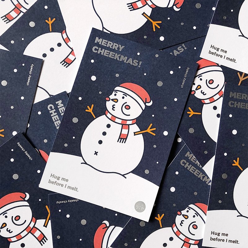 cheeky cheeky Merry Cheekmas Snowman Christmas Card Envelope with Sticker