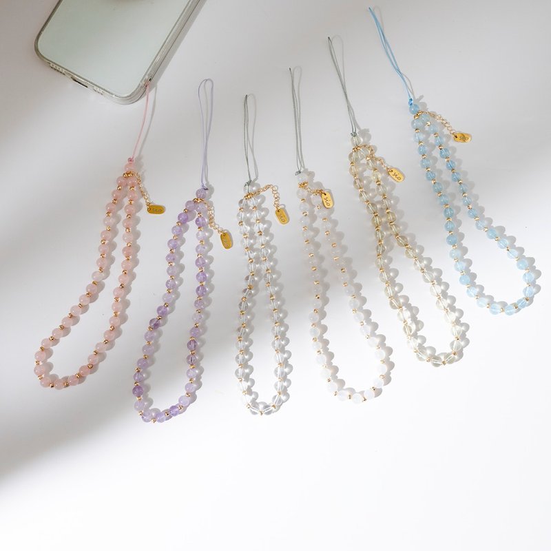 [Pure] Original crystal mobile phone chain (light color) - six styles available in total - เชือก/สายคล้อง - คริสตัล หลากหลายสี