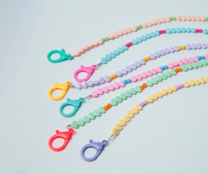Spot sale/Order today and send tomorrow/Colorful love mask chain mask lanyard mask necklace lanyard - Face Masks - Plastic 
