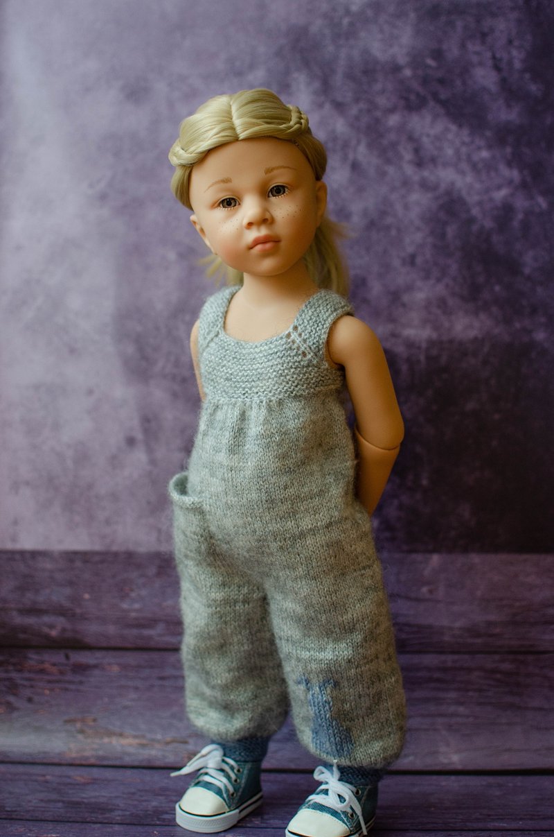 Knitted jumpsuit for Gotz doll 50 cm - Kids' Toys - Other Materials Gray