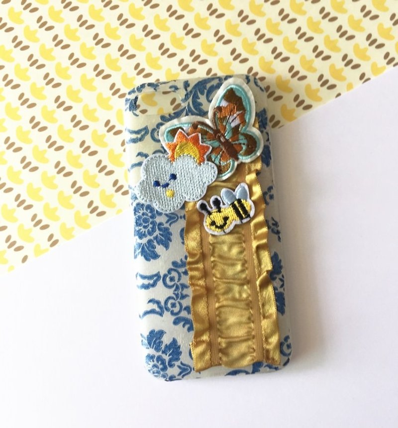 magichands刺繍手作りコラージュ笑顔電話シェルiPhone6 / 6S - スマホケース - プラスチック ブルー