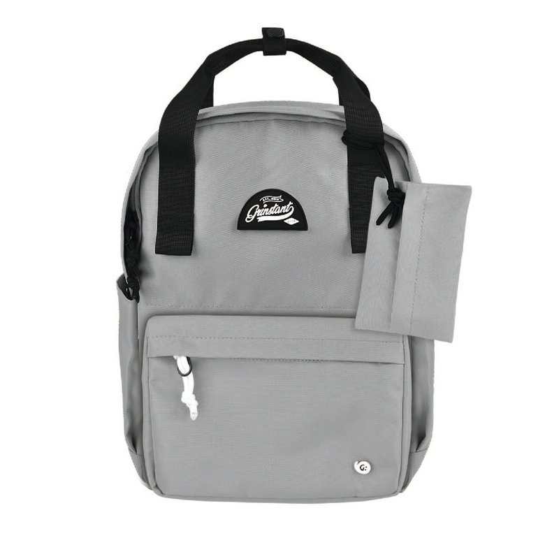 Grinstant Mix and Match Detachable 13" Backpack - Black and White Series (Gray and Light Gray) - กระเป๋าเป้สะพายหลัง - เส้นใยสังเคราะห์ สีเทา