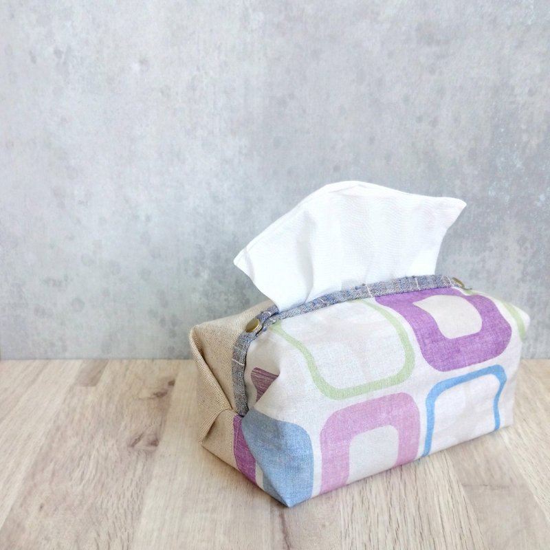 【ITS/芯緹面紙套】薰衣草香磚 法國金蔥布 可加購掛繩! - 面紙盒 - 棉．麻 紫色