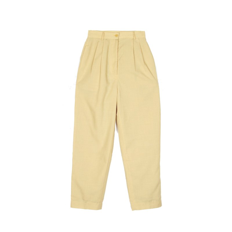 [Vintage] lemon egg plant tower vintage classic trousers - Women's Pants - Polyester Yellow
