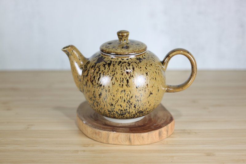 【送禮好物】240ml 鱔黃 天目釉 圓滿茶壺 鶯歌名家葉敏祥作 - 茶壺/茶杯/茶具 - 瓷 