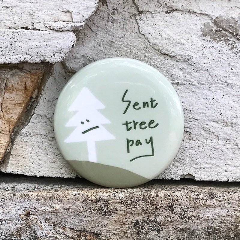 Sent tree pay /Medium badge - เข็มกลัด/พิน - พลาสติก สีเขียว