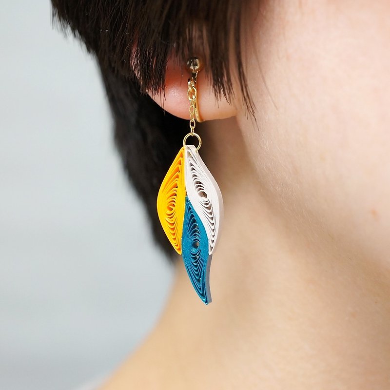 Dangle Fox Tail Earrings / Light weight Paper Jewelry