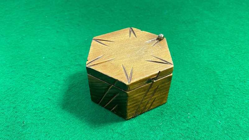 復古首飾盒百寶箱記憶盒復古六角形木盒。 - 禮物盒/包裝盒 - 木頭 咖啡色