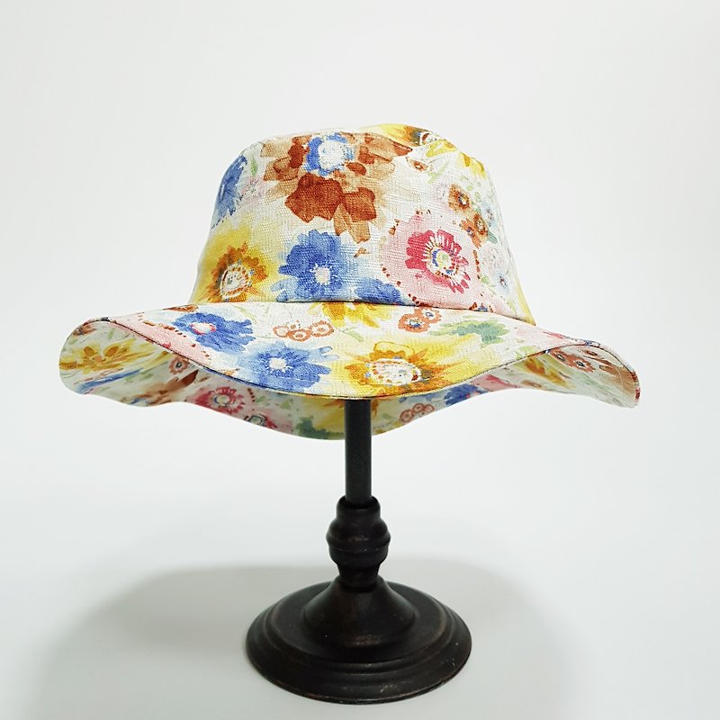 恬 风 style hat - bloom watercolor flowers 2018 summer new item # sweet # visor # travel - Hats & Caps - Cotton & Hemp Multicolor