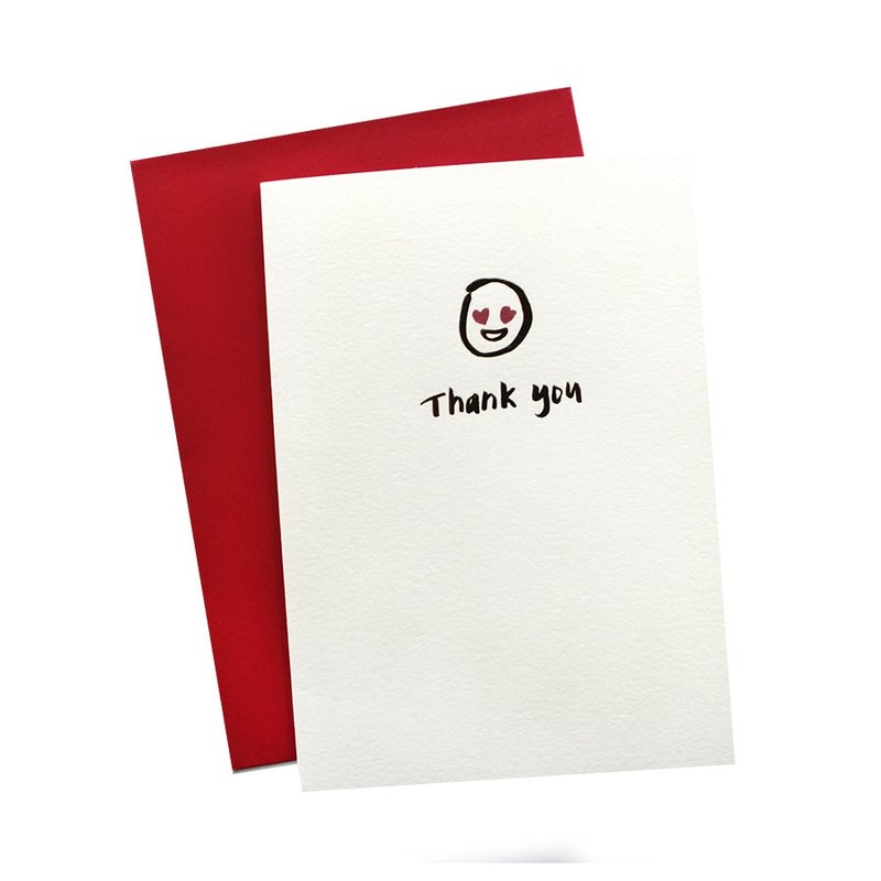 Emoji Fun系列 暖心小卡 - Thank you - 卡片/明信片 - 紙 白色