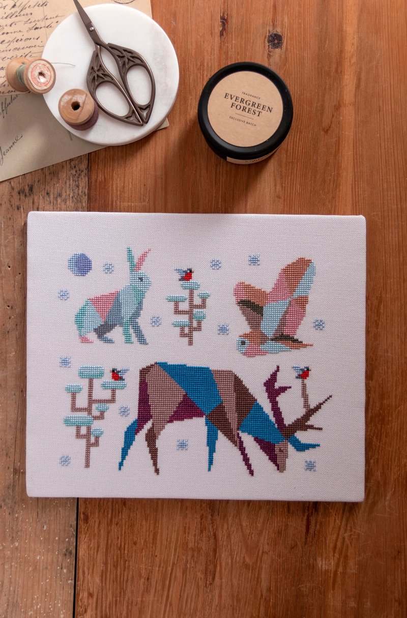 Winter Animals Cross Stitch PDF Pattern 十字繡 - 編織/刺繡/羊毛氈/縫紉 - 其他材質 