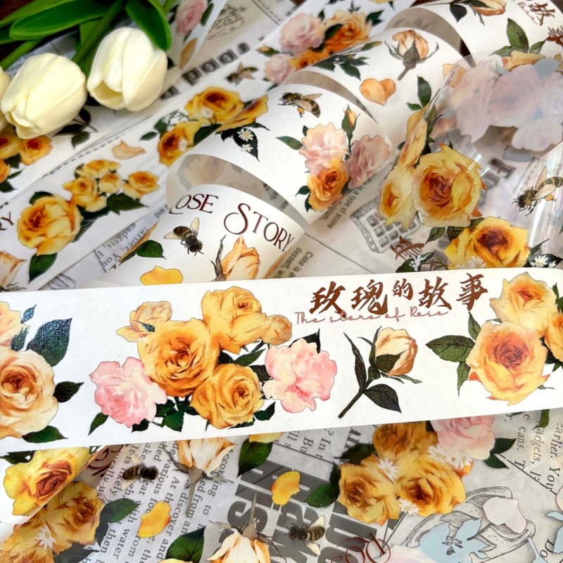 玫瑰故事 PET 和紙膠帶 5米卷 - 膠紙/膠帶/紙膠帶 - 紙 多色