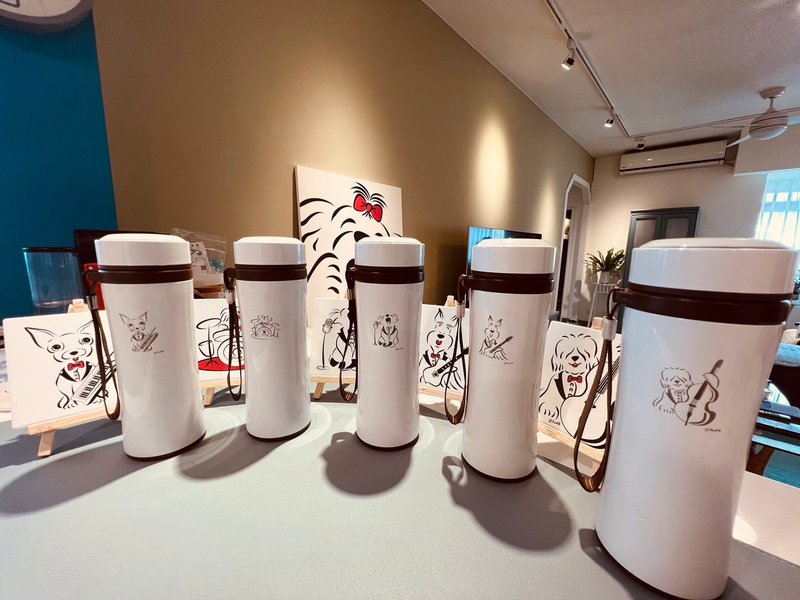 Q Family 陶瓷保溫杯 - 牽手杯 420ml - 保溫瓶/保溫杯 - 陶 白色