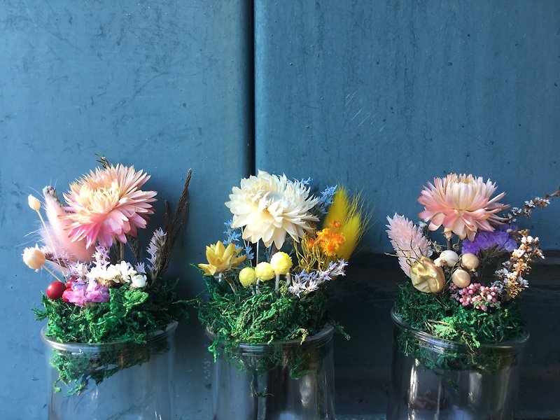 [Good] Flower Flower bottle of dried flowers glass bottles | birthday anniversary handmade custom merchandise gifts Christmas gift exchange (S) - ของวางตกแต่ง - พืช/ดอกไม้ 