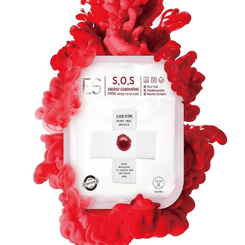 [SOS Korean Mask] Korean ES original first aid hydrating SOS radiant mask - ที่มาส์กหน้า - สารสกัดไม้ก๊อก ขาว