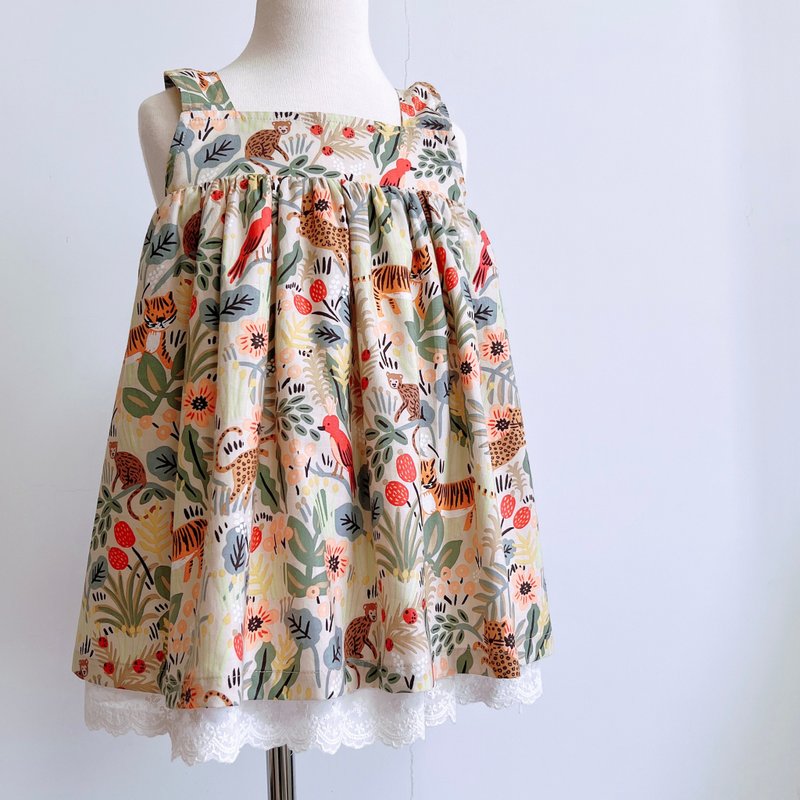 Small fresh dress-Colorful Jungle - Skirts - Cotton & Hemp Green