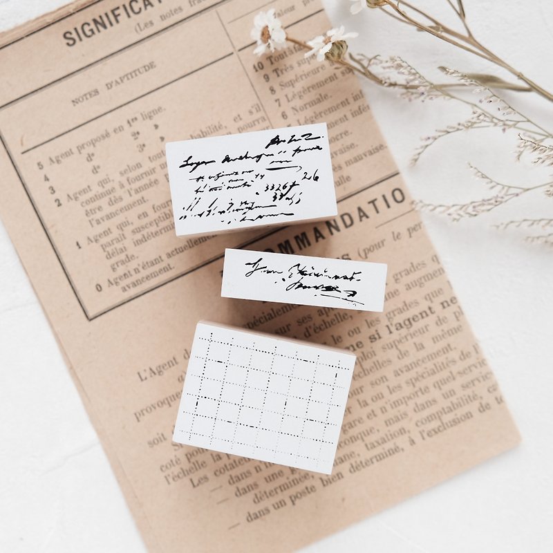 Handwriting /  Stamp Set - Stamps & Stamp Pads - Wood Black