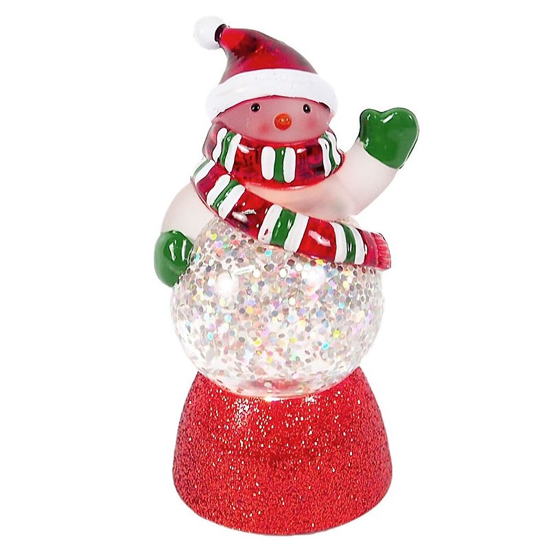 Mini LED Light Snowball - Snowman [Hallmark - Gift Christmas Series] - Lighting - Glass Red