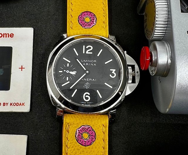 沛納海皮革錶帶訂製辛普森甜甜圈圖案Panerai 全手工錶帶- 設計館