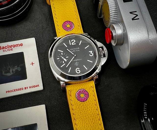 沛納海皮革錶帶訂製辛普森甜甜圈圖案Panerai 全手工錶帶- 設計館