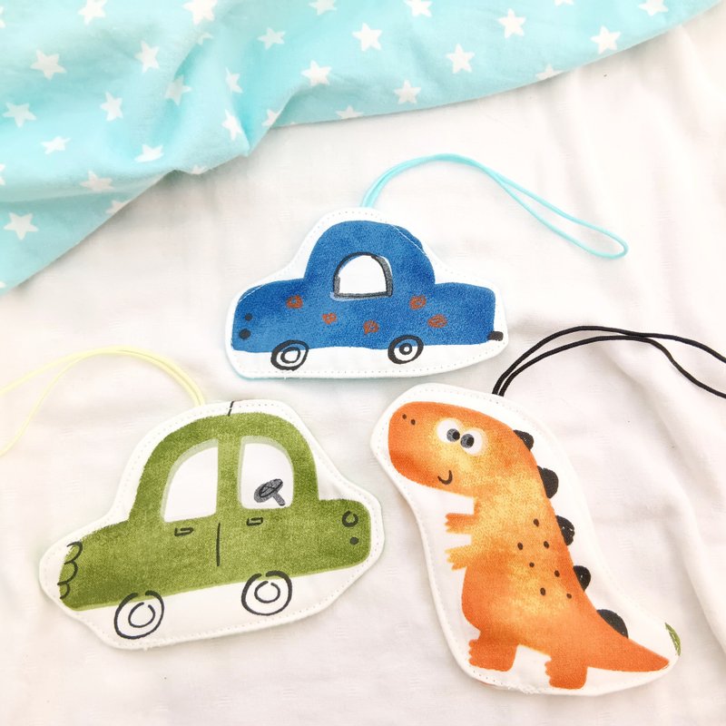 Dinosaur Town. Slightly thick touch name tag charm. Customized Chinese and English names - อื่นๆ - ผ้าฝ้าย/ผ้าลินิน สีน้ำเงิน