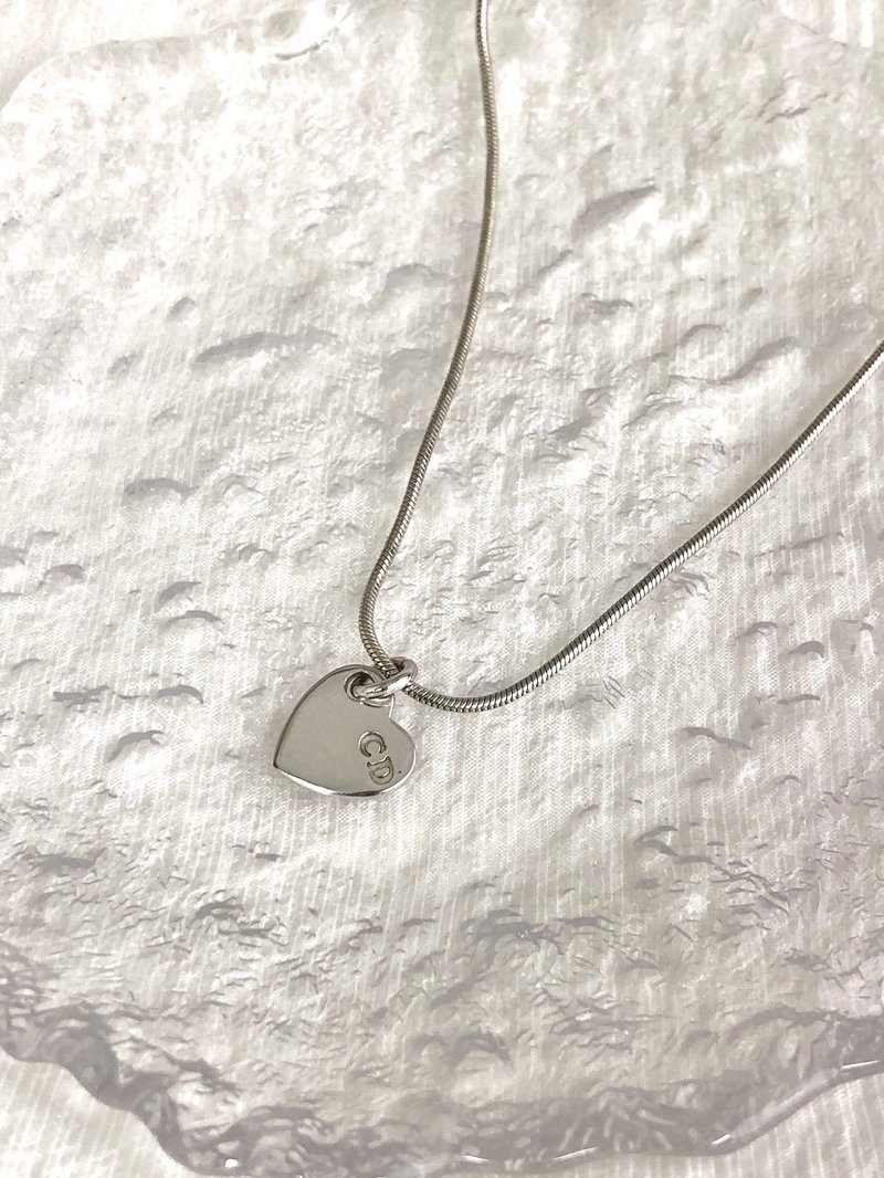 【 日本直送　名牌中古包 】Christian Dior クリスチャン ディオール ネックレス シルバー CDロゴ ハート vintage 2f2nrz - 項鍊 - 其他材質 銀色