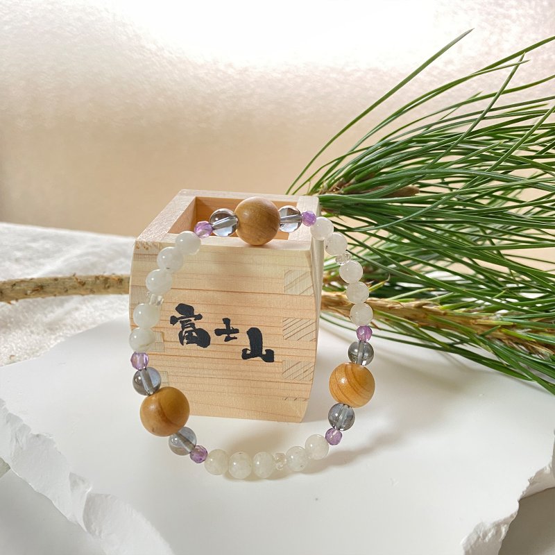 藍琉璃 事業運 療癒 天然水晶 日本手作 禮物 能量石手鍊 - 手鍊/手環 - 水晶 白色