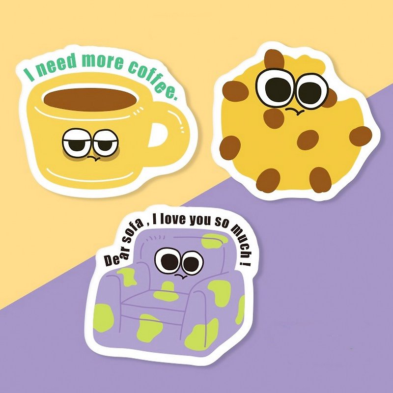 Cartoon cookie coffee cup small sofa illustration mouse pad special-shaped cloth mouse pad - แผ่นรองเมาส์ - ยาง 