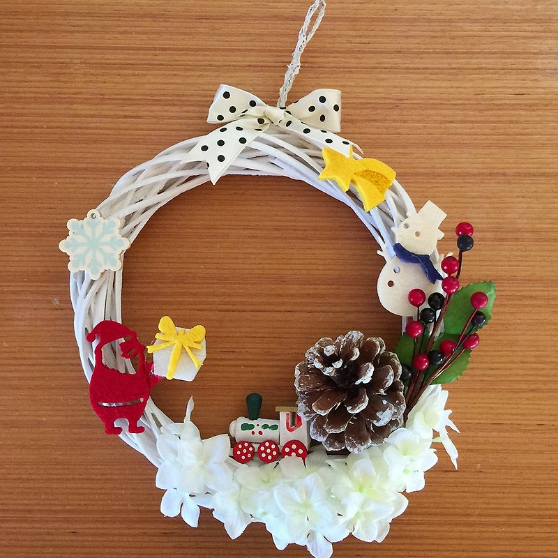 La la la] [snowman gift box Christmas wreath / limited edition handmade / Christmas ornaments - Items for Display - Other Materials White