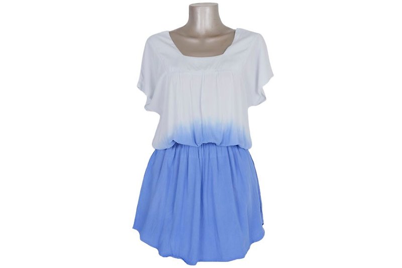 Gradation Square Neck Dress <Ocean Beach> - One Piece Dresses - Other Materials Blue