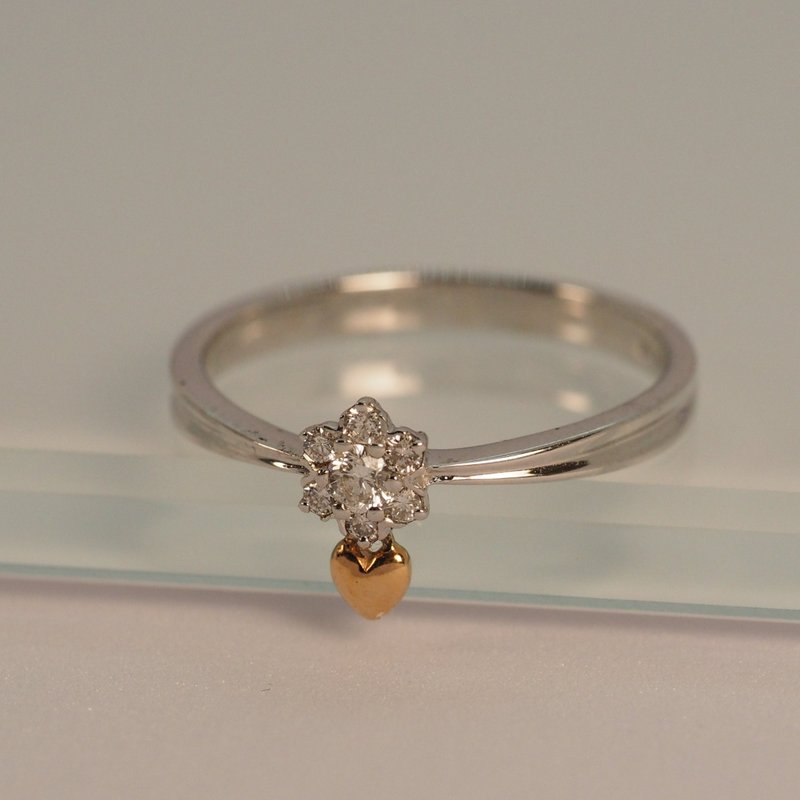 The Sakura with Golden Heart Ring - General Rings - Precious Metals 