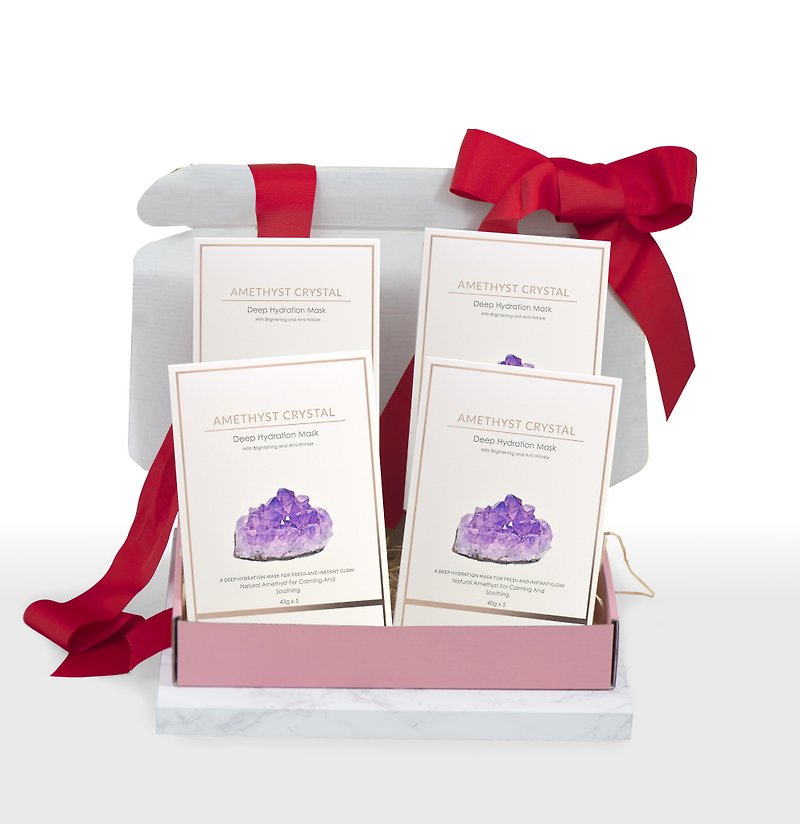 【滋潤補濕】600秒紫水晶急救面膜禮品裝 (4盒) - 面膜/凍膜/泥膜 - 紙 紫色