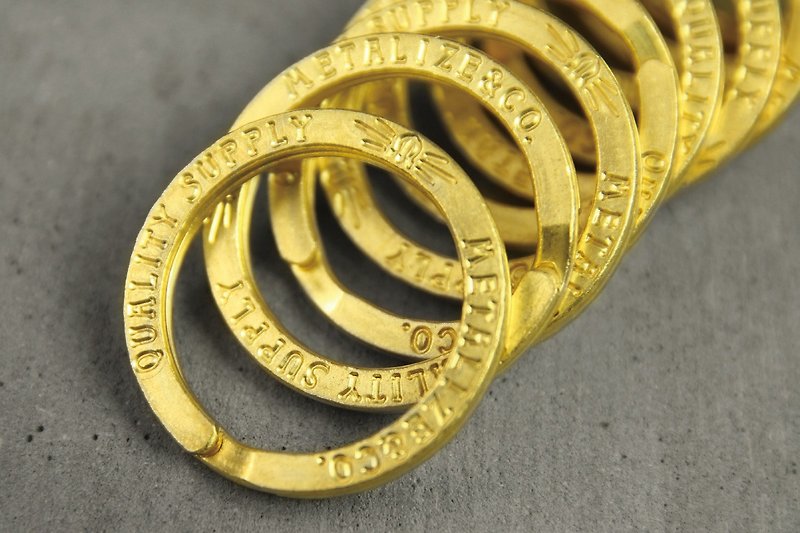 【METALIZE】黃銅雙圈鑰匙圈 - 鑰匙圈/鎖匙扣 - 其他金屬 